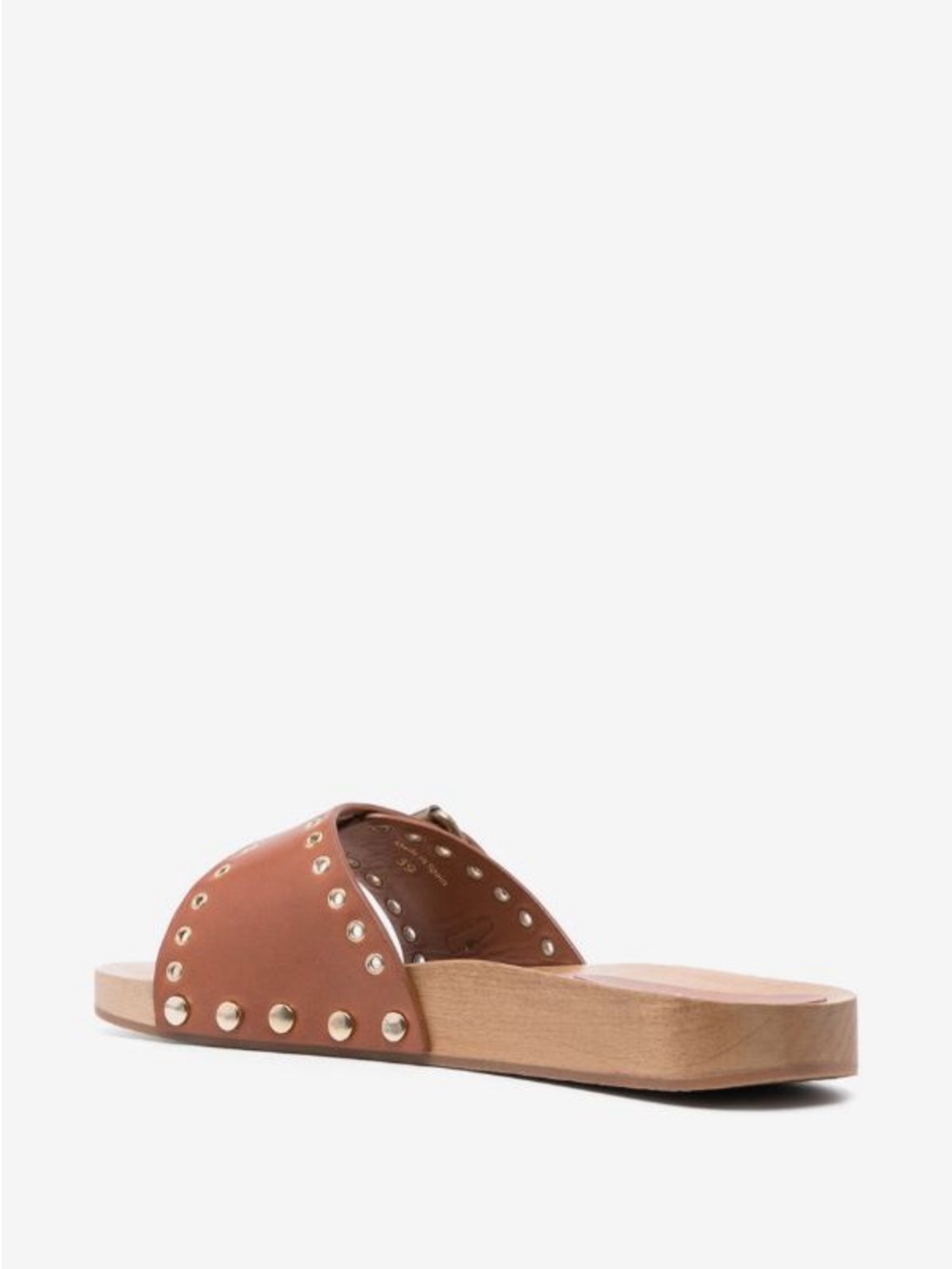 ISABEL MARANT Jaso Leather clogs In Cognac Brown Size 6 - Picture 10 of 14